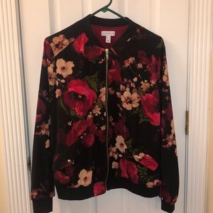 Susan Graver Floral Bomber jacket